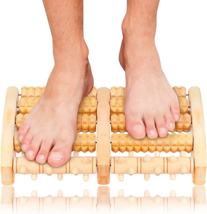 Ynkkvre -Massageroller - houten voetmassage roller - voetroller - voetmassage - 2 voeten