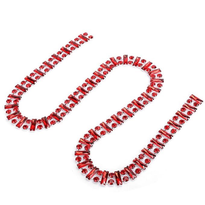 Strass Ketting Kristal Trim DIY Kledingaccessoires Meubeldecor Rood 2,2CM 1-Meter red