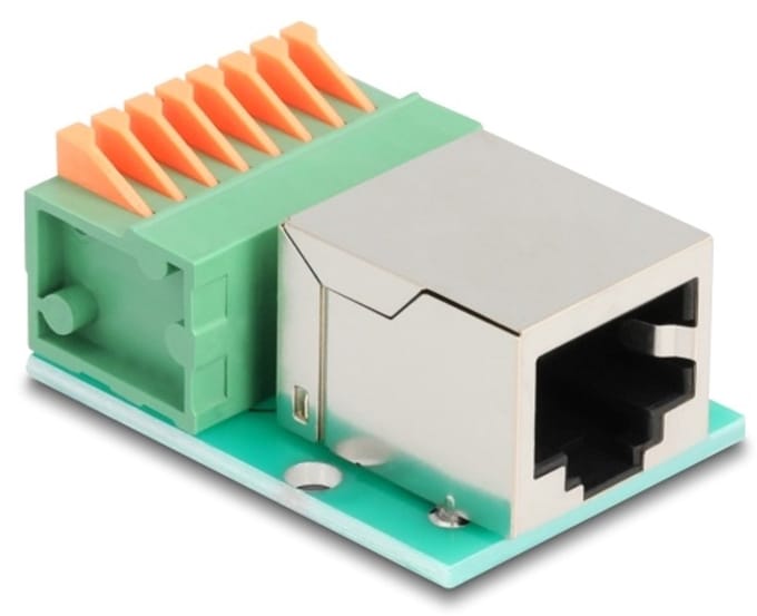 Delock RJ45 female to Terminal Block with push-button Cat.5e