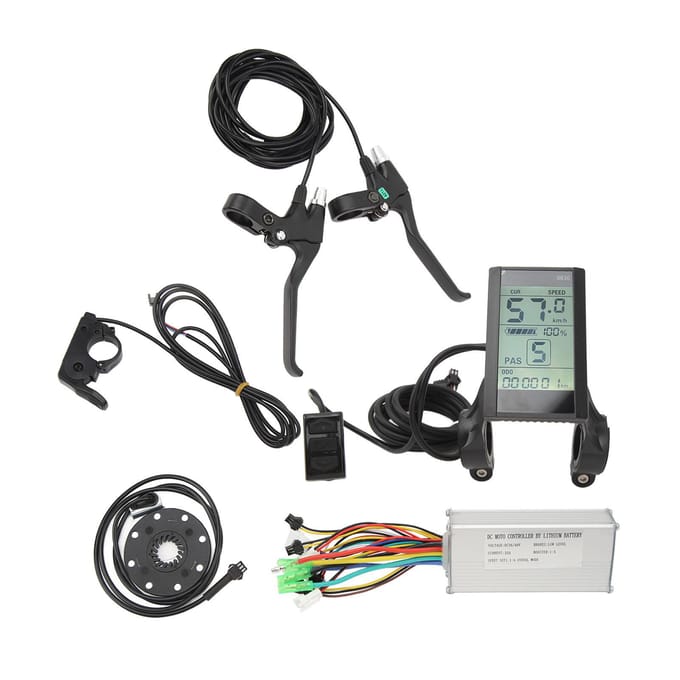 Elektrische Fiets Lithium Batterij Ombouwset 22A Controller S830 Display Duimgashendel Vermogen gray