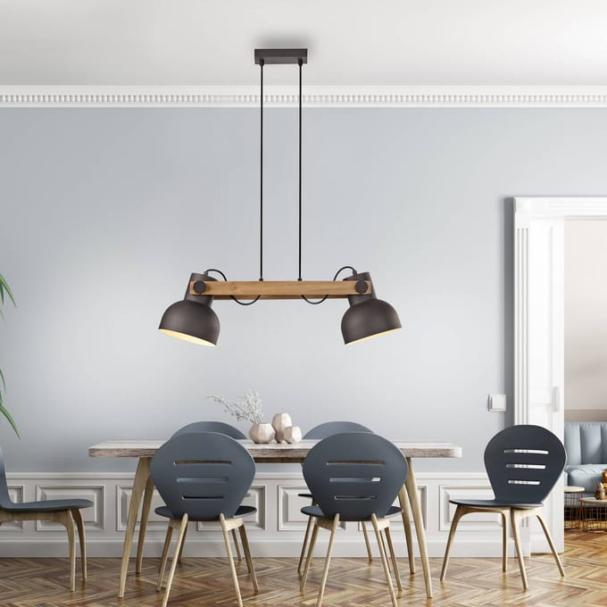 JUST LIGHT. GmbH JUST LIGHT. Hanglamp Cup 2.0, 2-lamps, zwart, metaal