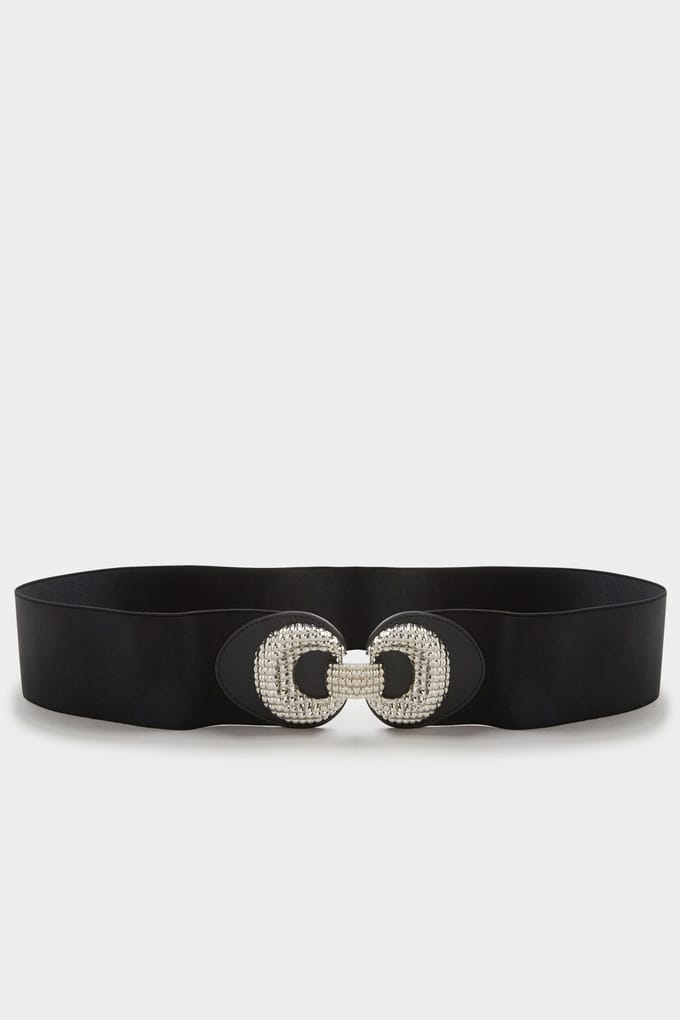 Yours Brede Riem Met Cirkels Met Textuur In Zwartsize 46-48