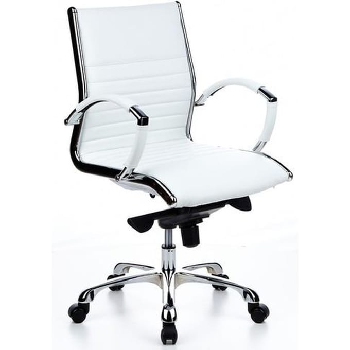 hjh office Parma 10 - Bureaustoel - Leder wit - Chroom