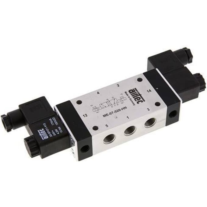5/2 G1/4'' (G1/8'') Bi-Stabiel Magneetventiel Extern 24V DC 0-10bar/0-140psi Airtec