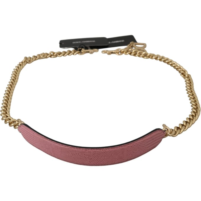 Dolce & Gabbana Roze lederen goudketen Accessoire schouder damesriem