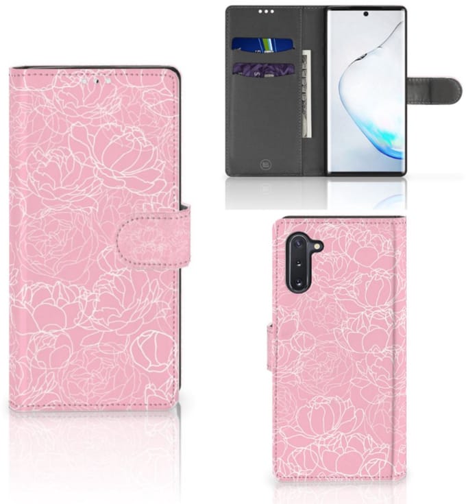 Samsung Galaxy Note 10 Hoesje White Flowers