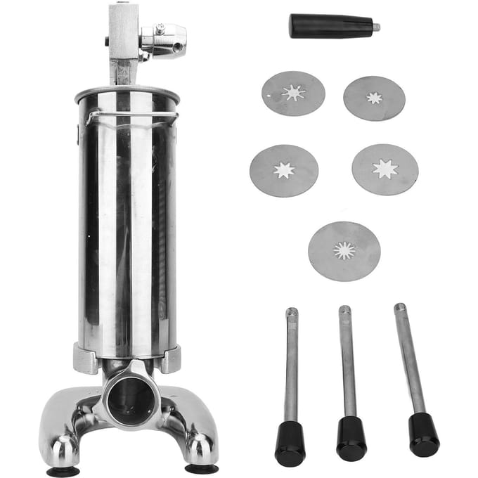 Spaanse Churro Maker 3L RVS Handmatig Afneembaar Verticaal Spaanse Churro Machine met 5 L gray