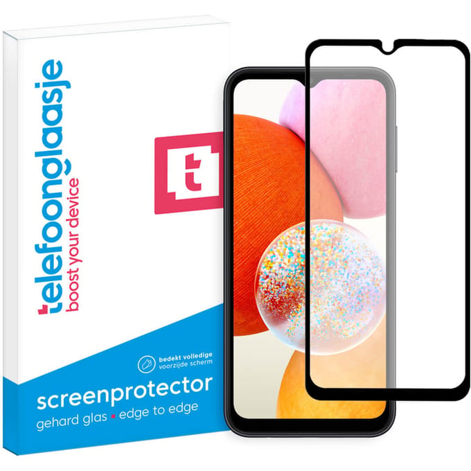 Samsung Galaxy A14 4G screenprotector gehard glas Edge to Edge