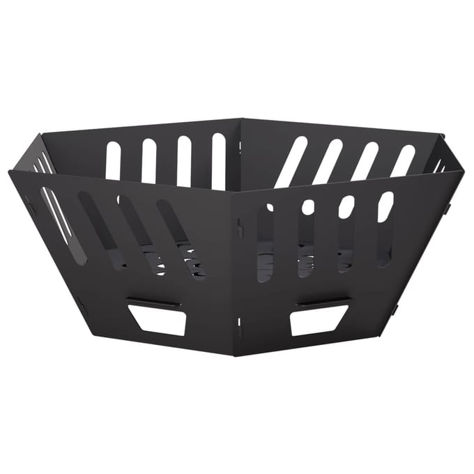 vidaXL - Vuurkorf - Zwart - 60 - x - 60 - x - 23 - cm - Staal