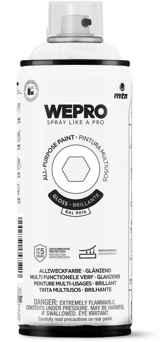 Spuitbus Ral 9016 Glans MTN WEPRO ALL-PURPOSE PAINT 400ML