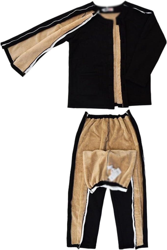 Verpleegkostuum - Zorgkleding - Herstelperiode - Dubbele ritssluiting - Volledig open - Grijs