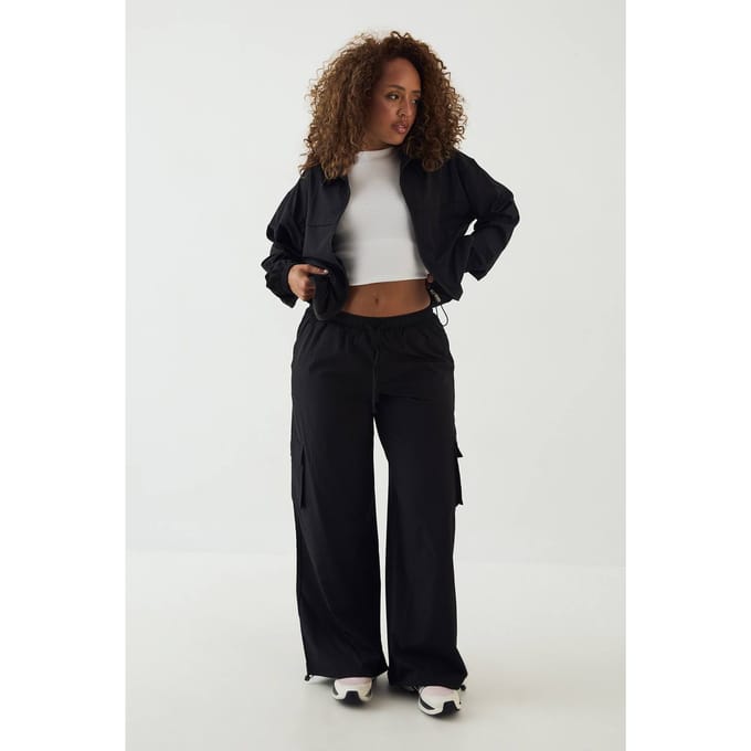 Dames Dsgn Studio Wijde Cargo Broek | Zwart | Maat: Medium