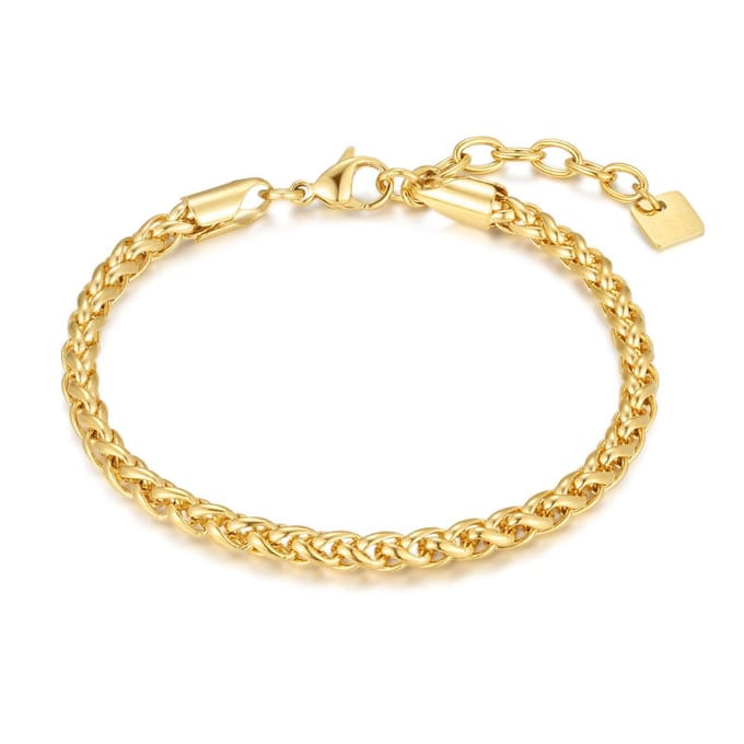 Twice As Nice Armband in goudkleurig edelstaal, palmier 17cm+3cm