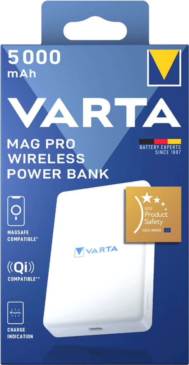VARTA Portable Power wireless power bank - Mag Pro - Li-pol - 24 pin USB-C - 12 Watt