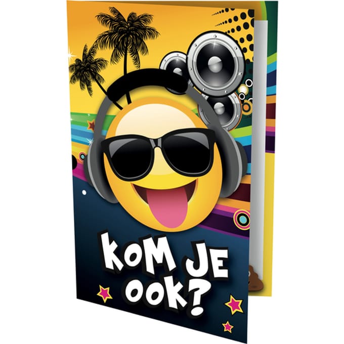 Uitnodigingskaarten - Emoticon - Tropical DJ - 6st.