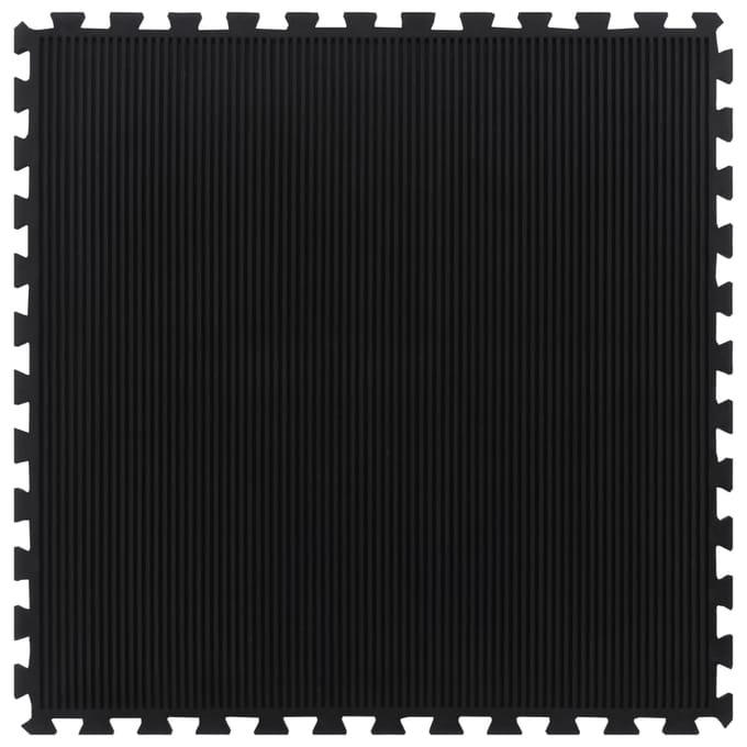 vidaXL - Rubbertegel - 12 - mm - 100x100 - cm - zwart