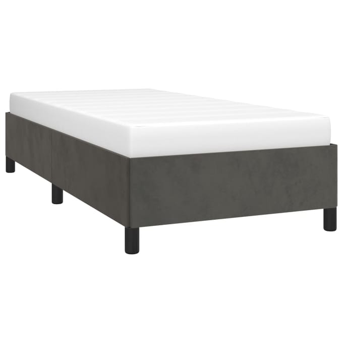 vidaXL - Bedframe - zonder - matras - 80x200 - cm - fluweel - donkergrijs