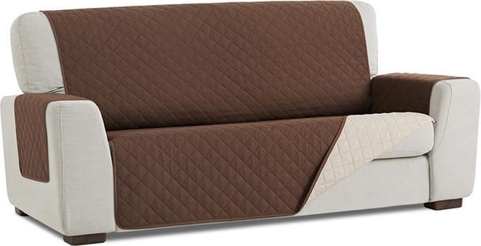 Duo quilt - Bankbeschermer - 200cm breed - Bruin - Twee kanten te gebruiken - OekoTex keurmerk