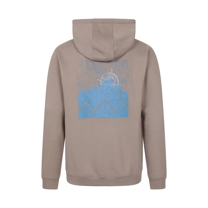 Mountain Warehouse Heren Graphic Textured Volledige Ritssluiting Hoodie (Bruin)
