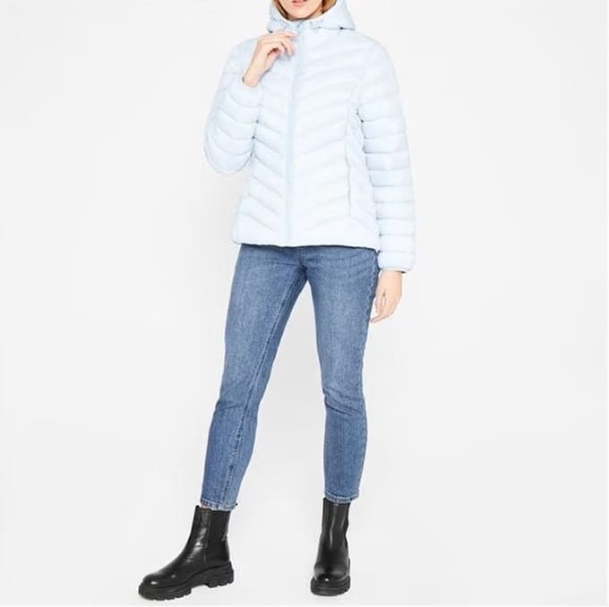 Soul Cal - Micro bubble Jas met Cappuchon - Winterjas - Dames - Cloud blue - Maat M (12)