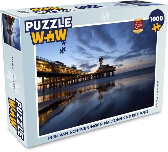 Puzzel Pier van Scheveningen na zonsondergang - Legpuzzel - Puzzel 1000 stukjes volwassenen