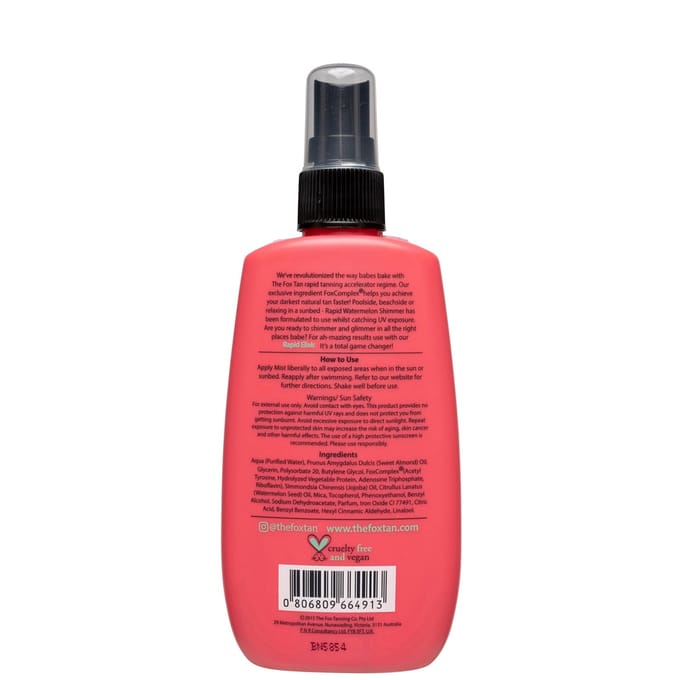 THE FOX TAN Accelerators Rapid Watermelon Shimmer Zelfbruiners Unisex 120 ml