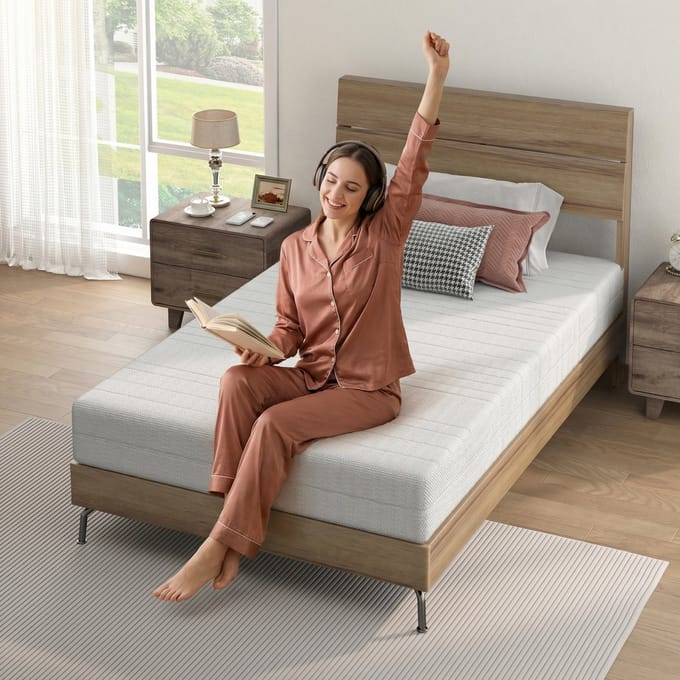 Koudschuim matras 120x200 - Ergonomisch matras 16cm - Gemiddelde hardheid - Ademende hoes - Wit