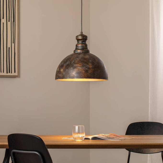 Opviq Hanglamp Saglam, 1-lamp, oud messing, metaal, Ø 40 cm