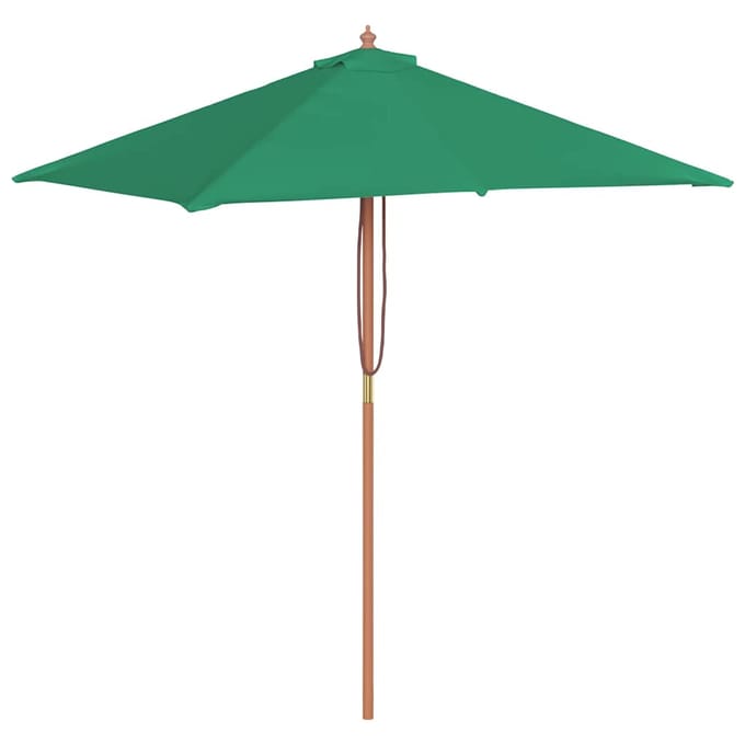 vidaXL - Parasol - met - houten - paal - 150x200 - cm - groen