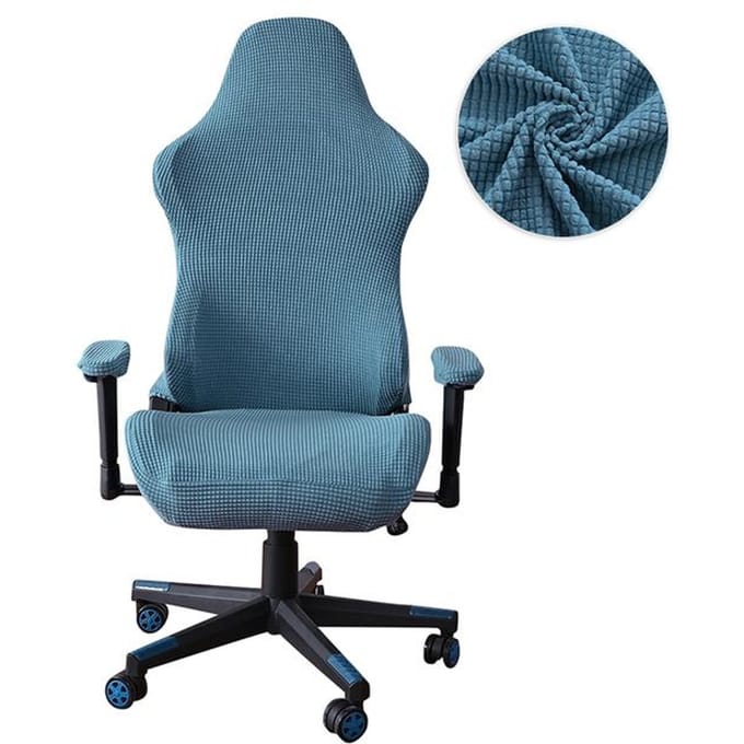 Housse de siège de fauteuil de jeu, housse de chaise d'ordinateur, housse de siège de sport électronique, housse de tabouret élastique extensible de bureau Universal size gray