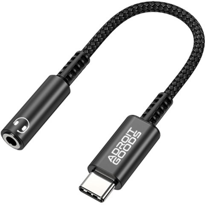 AdroitGoods Type-C naar 3.5mm DAC Audio Adapter – Premium Geluidskwaliteit - Zwart