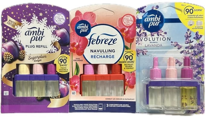 Ambi Pur - Luchtverfrisser - Navulling - 3Volution - Mix - Lavendel - Sugarplum Delight - Thai Orchidee - 3x 20ml