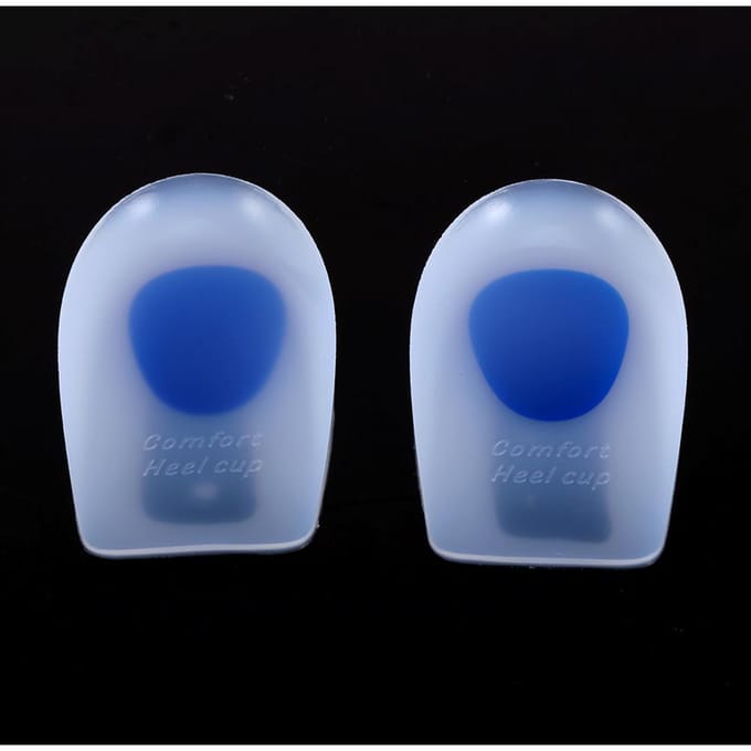 1 Paar Siliconen Hielcup Schokdempende Inlegzolen Hielondersteuning Inlegzolen Pads(L) blue