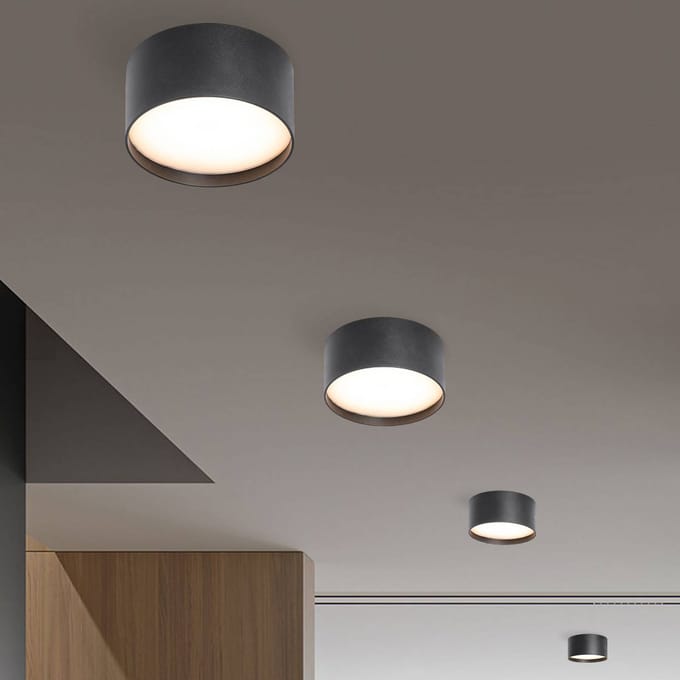 LED plafondlamp CMD 9094, Ø 15 cm, antraciet, IP44, metaal