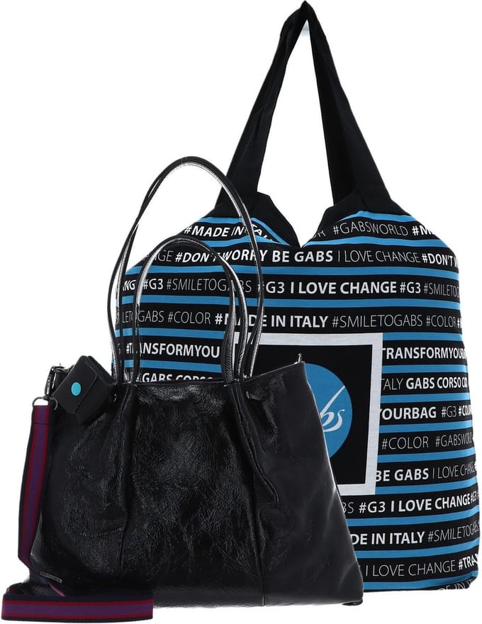 Gabs Leren Schoudertas Sashi Naplak Black Shoulderbag Nero Zwart