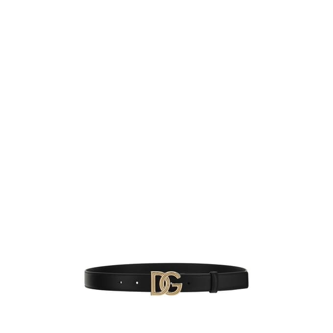 Dolce & Gabbana Zwart Kalfsleren Bos Taurus Reguliere Riem