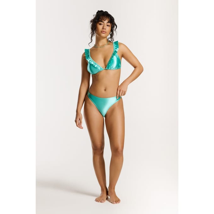 Shiwi Bobby Bikini Set Ultra Shine Shiny Green Turquoise Maat: 44 | Bikini's Outlet | Dames | Groen