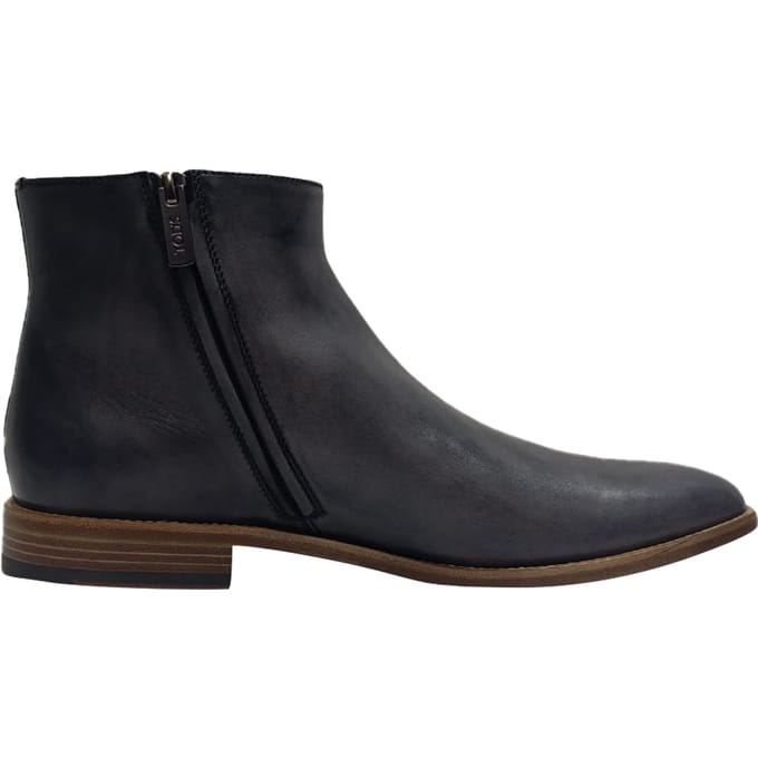 Tod's Amandelneus Gevoerde Enkelbooties in Zwart Leder