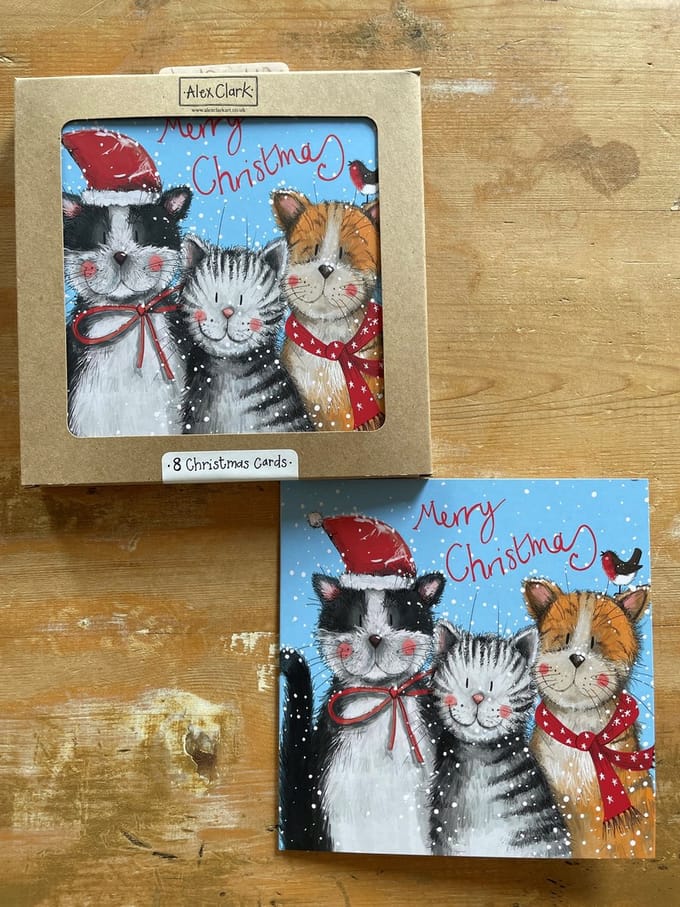 Alex Clark Kerstkaarten Katten ~Festive Cats'