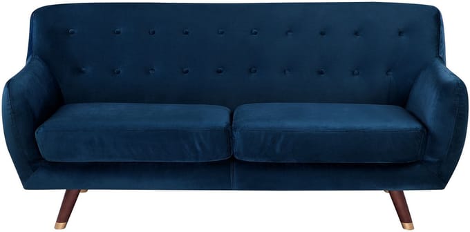BODO - Driezitsbank - Marineblauw - Fluweel