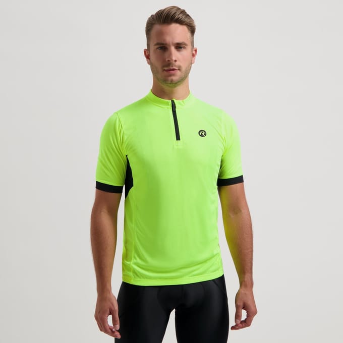 Rogelli Core Heren Fietsshirt - Korte Mouw - Korte Rits - Fluor/Zwart