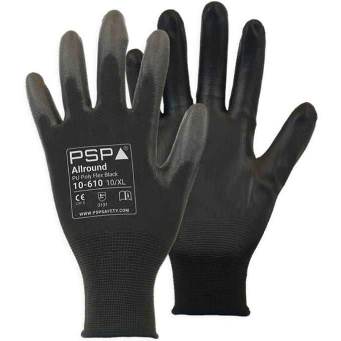 Werkhandschoen PSP zwart PU poly 10-610