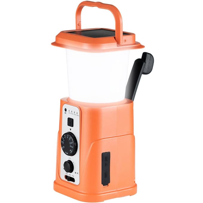 Multifunctionele campinglamp LED-campinglantaarn AM/FM/WB/NOAA Weerradio Draagbaar op zonne-energie