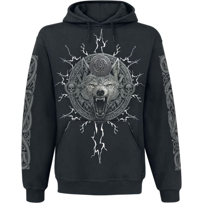 Spiral Trui met capuchon - Valhalla - S tot 4XL - voor Mannen - zwart