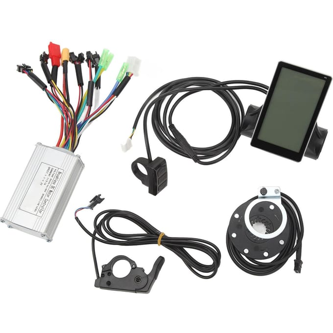 Elektrische Fiets Lithium Conversie Controller Kit 17A Controller LCD M5 Display Trapondersteuning Sensor Duimgashendel gray