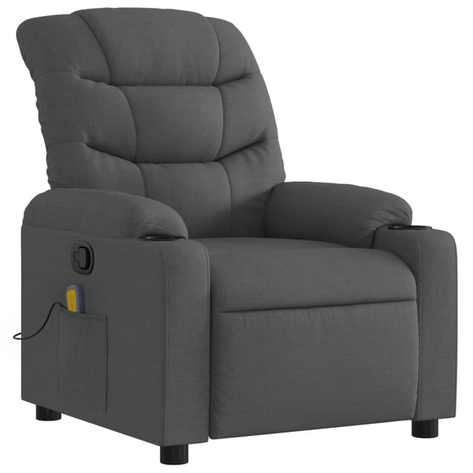 vidaXL - Massagestoel - in - donkergrijze - stof