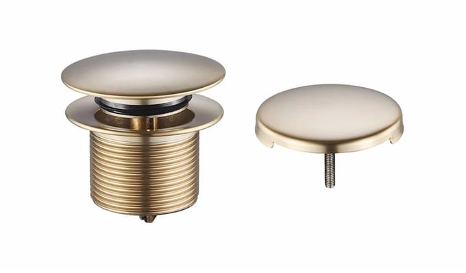 DutchLine - Afvoerplug Met Overloop Voor Bad – Geborsteld messing goud