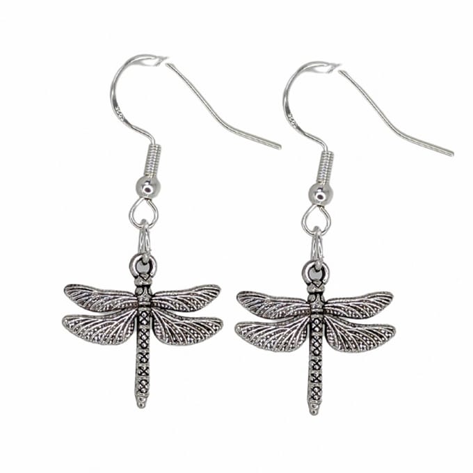 Oorbellen-Libellen-Zilver- Lang- Charme Bijoux