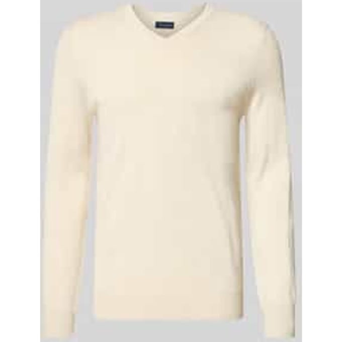 Gebreide pullover van wolmix met V-hals