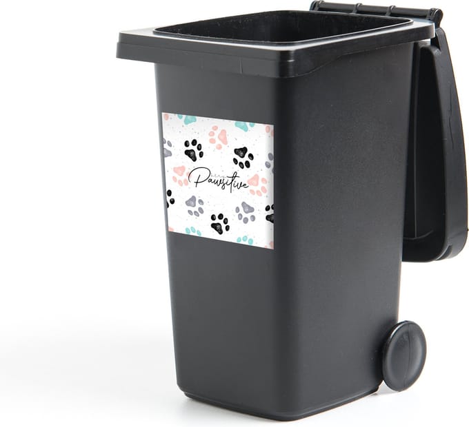 Container sticker Spreuken - Hond - Quotes - Stay pawsitive - 40x40 cm - Kliko sticker